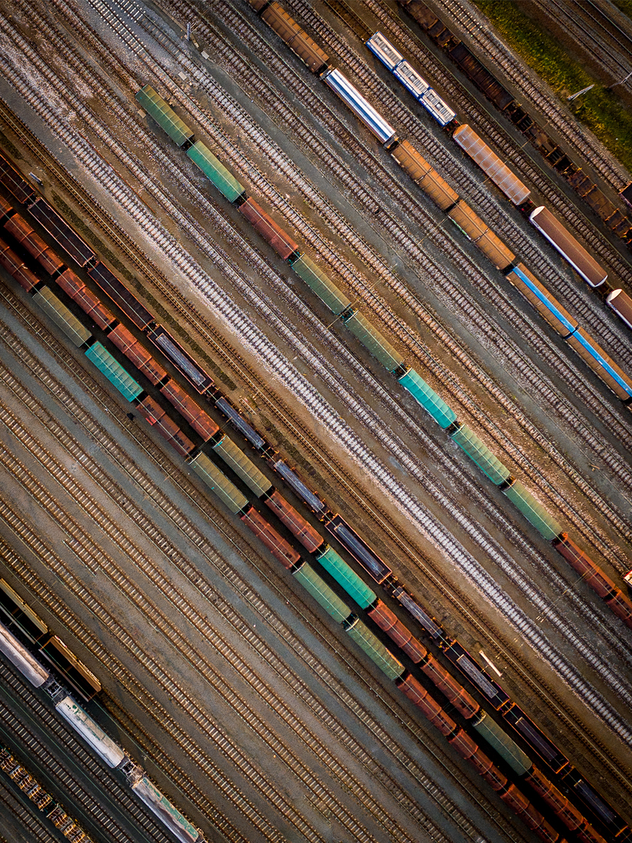 Gent, België, treinsporen, Drone fotografie